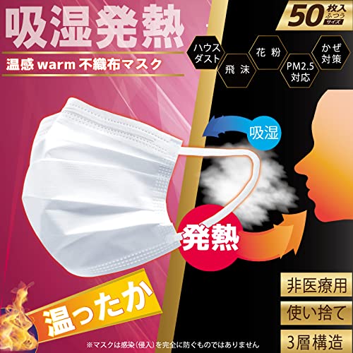 送料込み　温感warm不織布マスク　50P✖️50箱 Amazon.co.jp: 【ヒロコーポレーション】温感不織布マスク 50枚入り